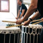 Man playing taiko drum